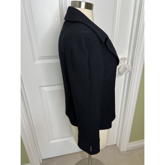 St. John Collection Knit Blazer Jacket Size 12 Black Four Button Career Office - Picture 4 of 12